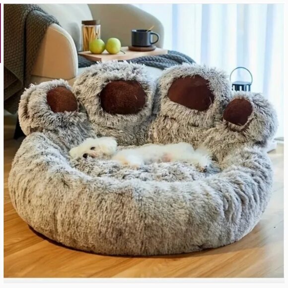 P813 Calming Cozy Comfy Paw Shaped Dog Mattress Bed Anti Anxiety LARGE 26x26x8 - Picture 1 of 1